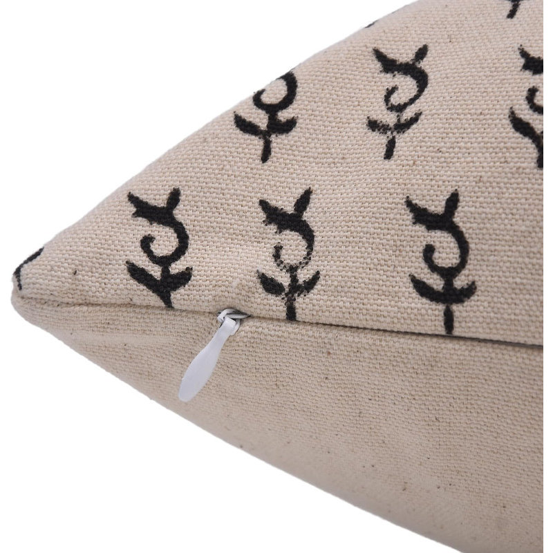 Housse de coussin en coton Floral, 14 po x 14 po, Carré