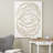 Metal Overlapping Circle Design Abstract Gold Wall Decor with White Wood Backing