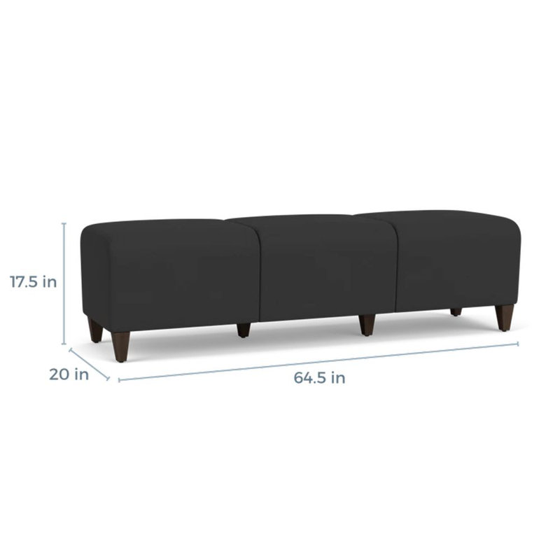 Banc de réception 3 places Siena, Moka, Graphite portes ouvertes
