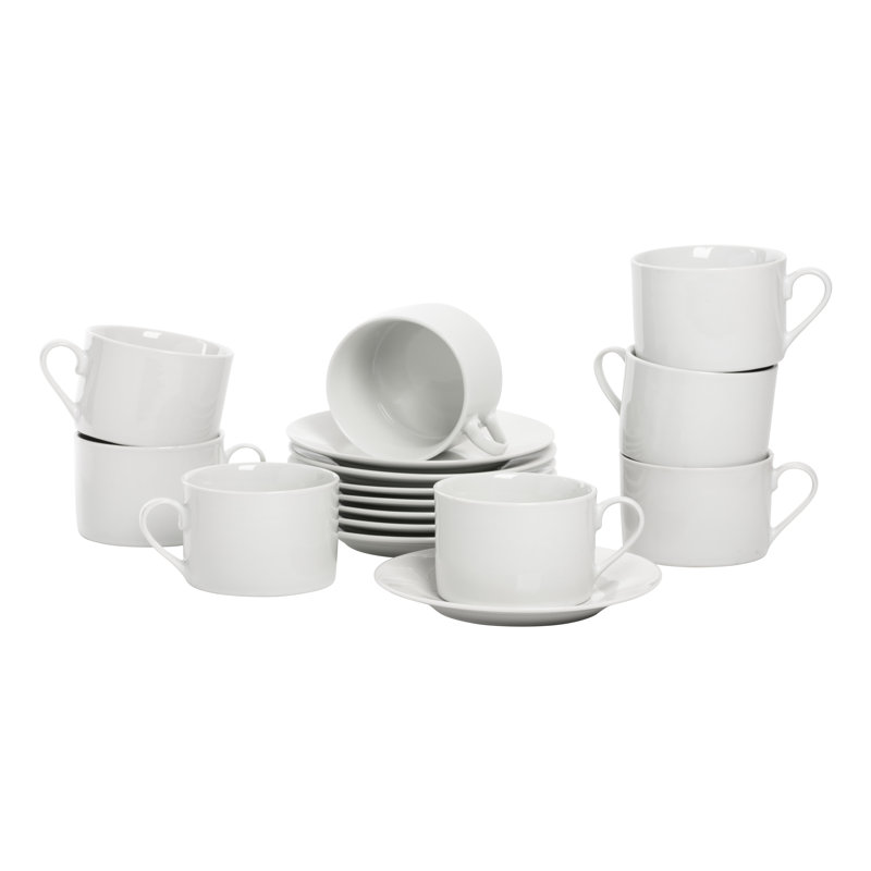 Elegant Porcelain White Dinnerware Set for 8 with Serving Platter