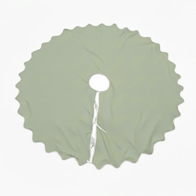 Scalloped Cotton Christmas Tree Skirt-54" Diameter