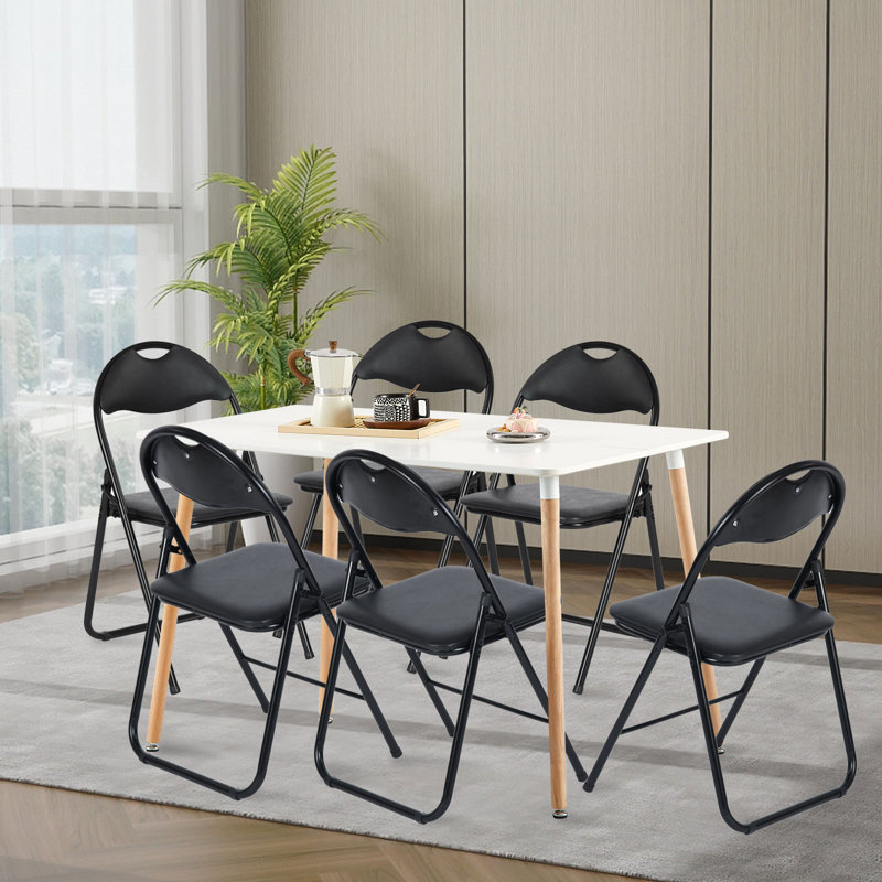 Padded Stackable Folding Chair Set of 6