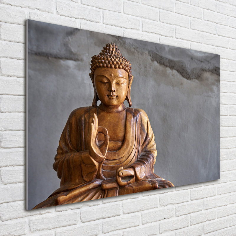 Wooden Buddha - No Frame Print on Glass