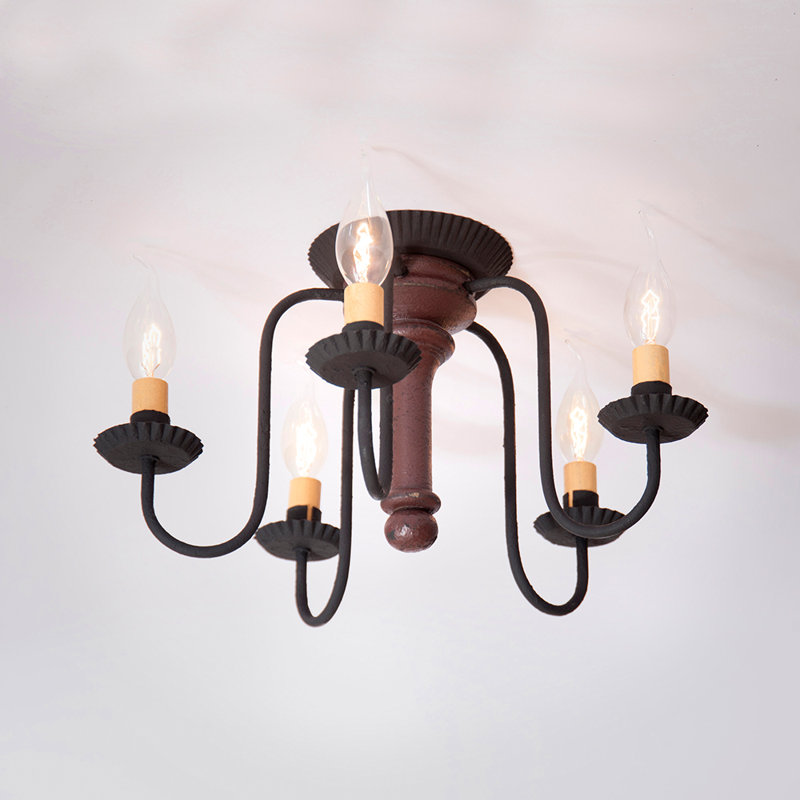 Lawler Semi Flush Mount, Plantation Red