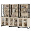  Ensemble de bureau personnel: bureau moderne de 59 po avec station de charge et armoire de rangement, trois bibliothèques de 72 po de hauteur avec tablettes réglables, bureau d'ordinateur en bois et armoire de rangement pour bibliothèque-547309824