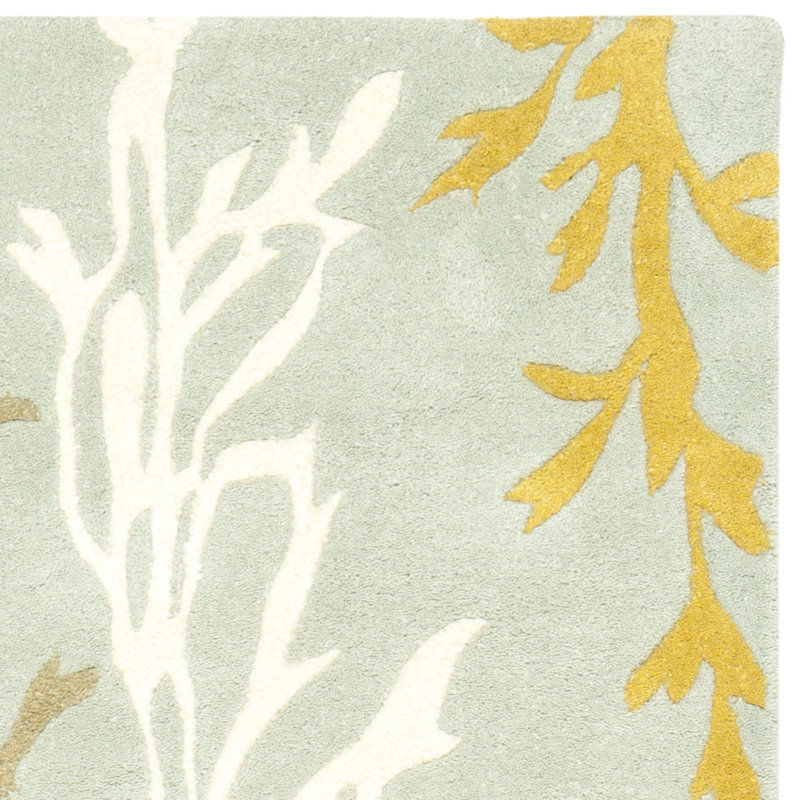 Soho Hand Tufted Wool And Viscose Floral Rug, Rectangle 5' x 8'