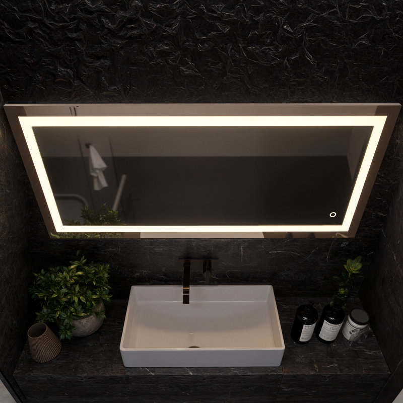 Super Bright Front & Back LED Lighted Anti-Fog Tempered Glass Bathroom/Vanity Mirror, 32" x 70"
