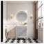 Meuble-lavabo autoportant gris de 76 cm (30 po) entièrement assemblé, avec un seul lavabo, un dessus en marbre reconstitué et des tiroirs à fermeture amortie.