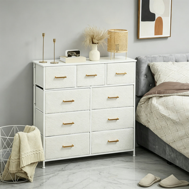 Chest of Drawers with 9 Fabric Drawers