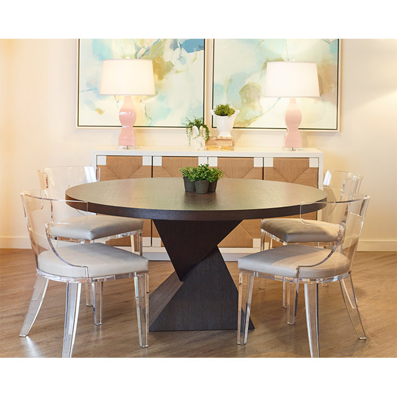 Newport Round Solid Oak Dining Table, Dark Espresso Oak