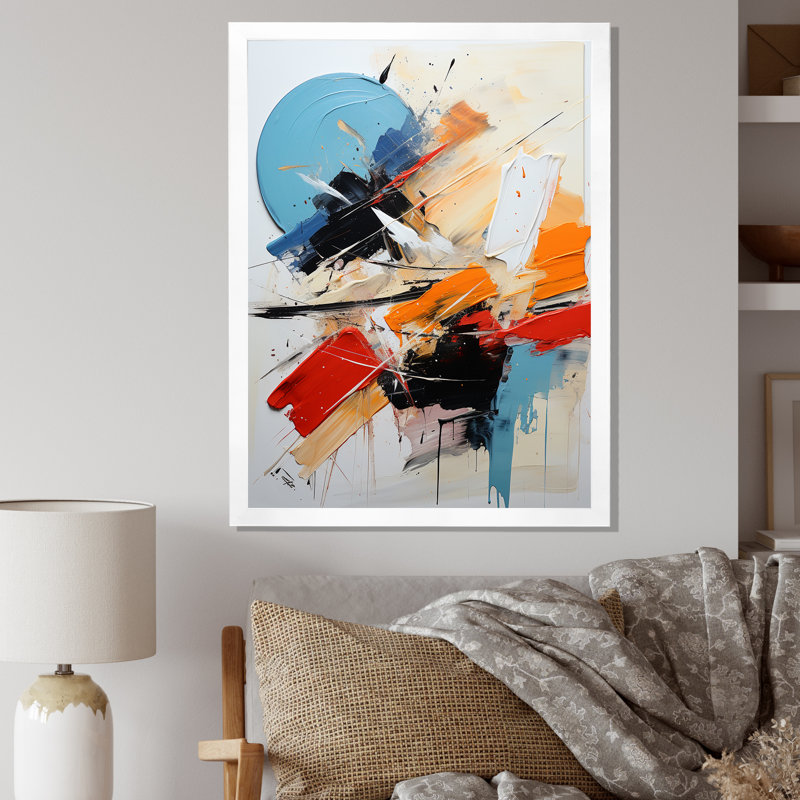 «Cerulean Passager Of Fragile Wisdom Abstract», reproduction d'art sur toile, H 40 po x l 30 po x P 1,5 po, Cadre photo blanc