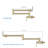 Gold Wall Mount Single Hole Pot Filler, Two - Handle Design, Folding Spout, Lead Brass Construction, 1.75 Gpm Flow Rate-2018949064-2018949067