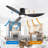 52 Inch Black Recessed Mount Ceiling Fan Light, 22 Watt Dimmable, Silent Dc Motor, 6 Speeds, Suitable For Bedroom, Kitchen, Office And Dining Room