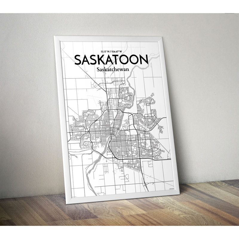 « saskatoon city map », impression, H 36 po x l 24 po