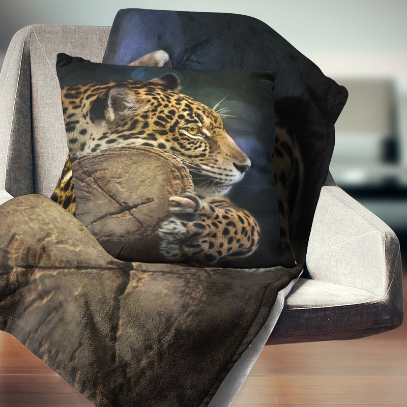 Coussin Relaxing Relaxing Jaguar, 18 po x 18 po, Carré