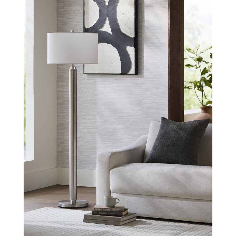 Lampe sur pied Barrar, Argent argent