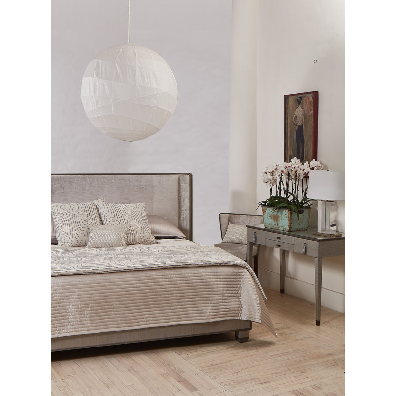 Charmeuse Channel Quilt Coverlet, King Coverlet, Silver