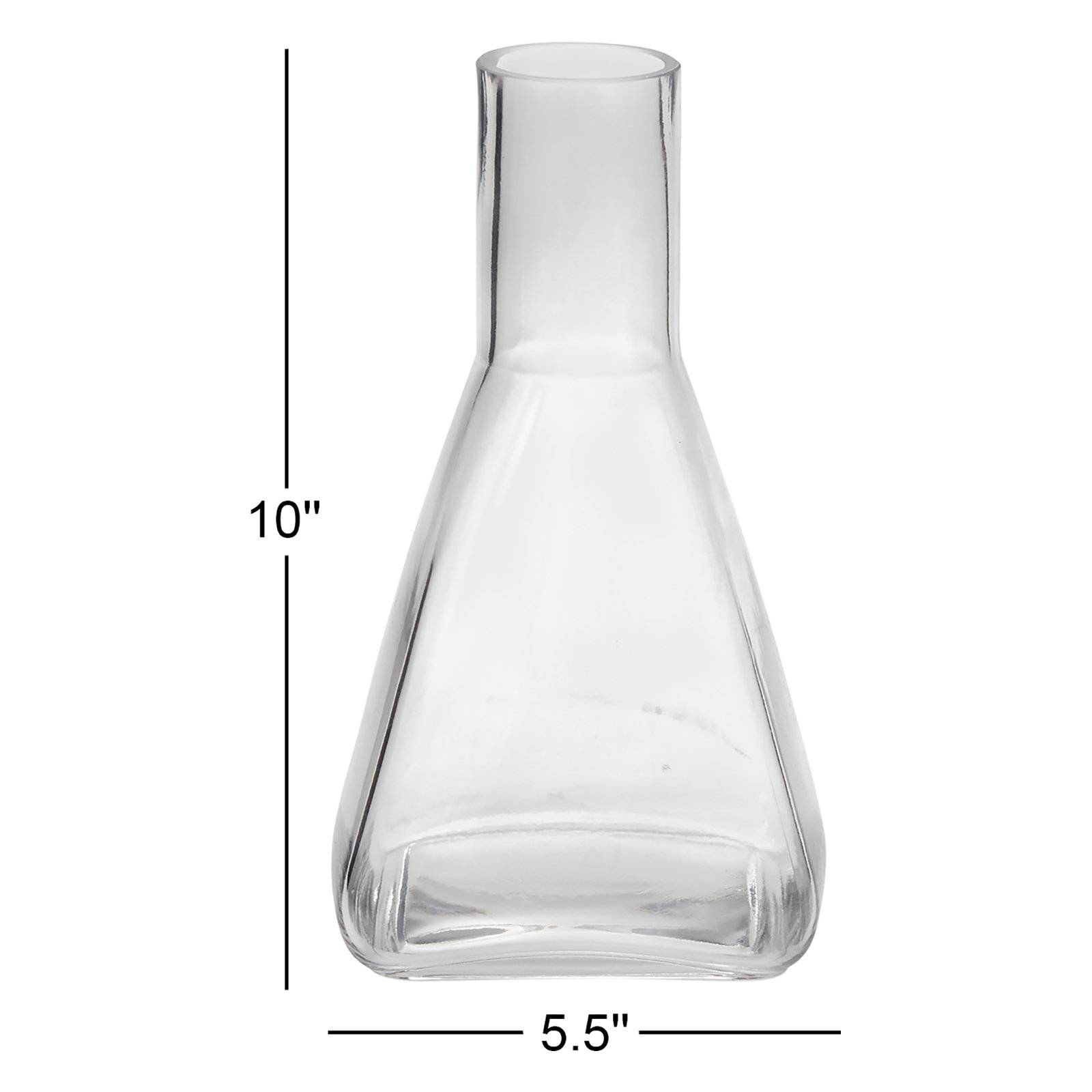 Arabel Handmade Glass Table Vase, 10" H x 5.5" W x 5.5" D