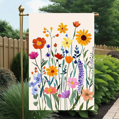 Natural Wildflower Double Sided Decorative Flag, 12X18 in
