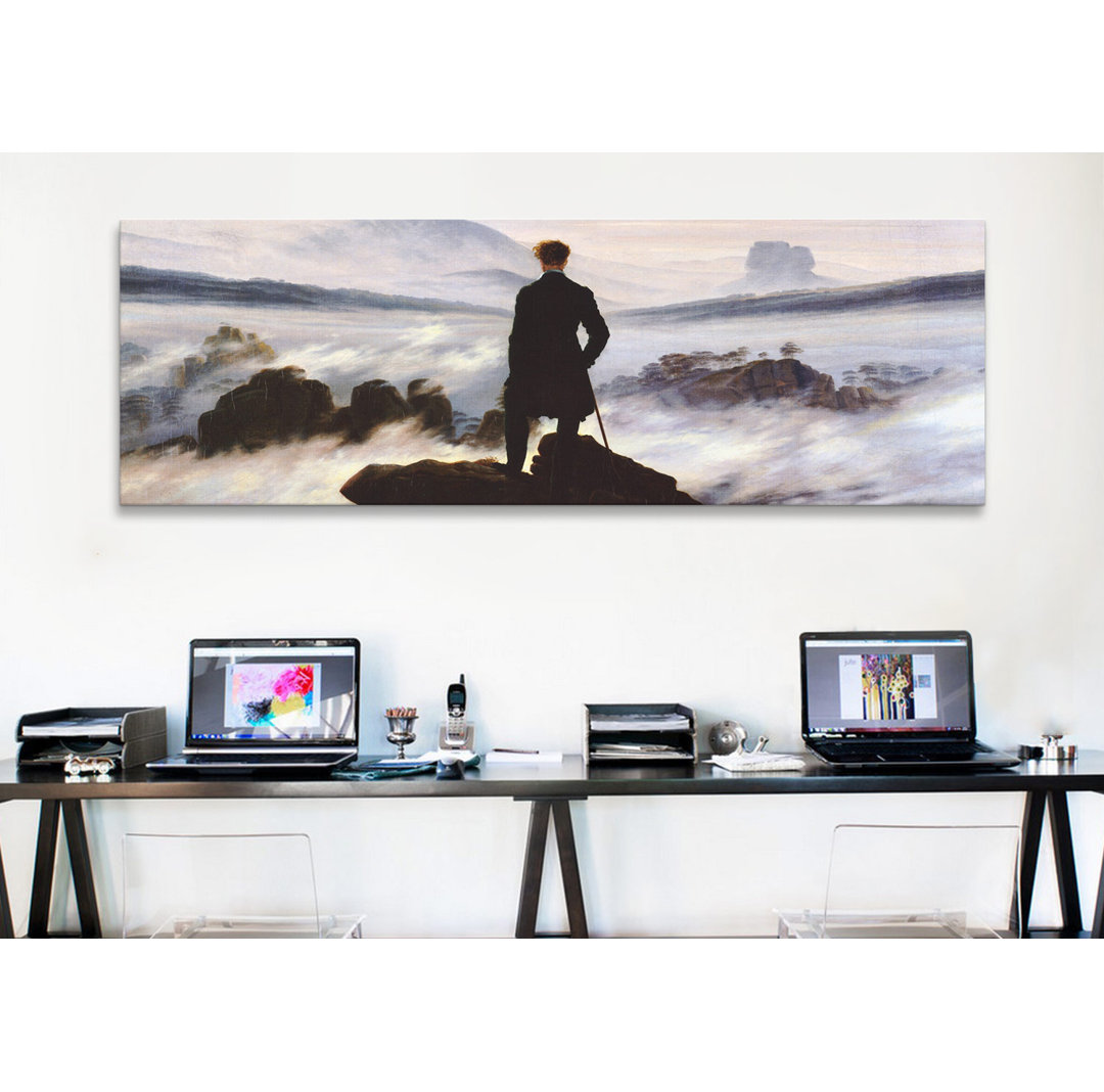 'The Wanderer Above the Sea of Fog' by Caspar David Friedrich Painting Print on Canvas Charlton Home®