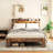 King Size Bed Frame Made Of Wood With Storage Led Headboard And 2 , Silent Functionality, No Box Spring, Quick Assembly Time, Big Under Space Platform Luminance, Quiet Performance, Effortless