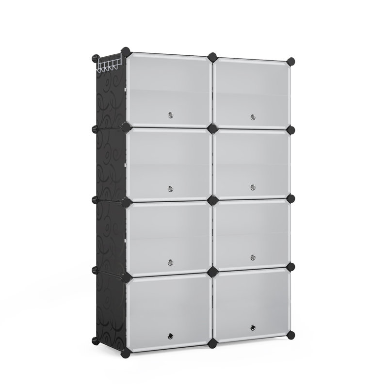32 Pair Stackable Shoe Storage Cabinet, Black