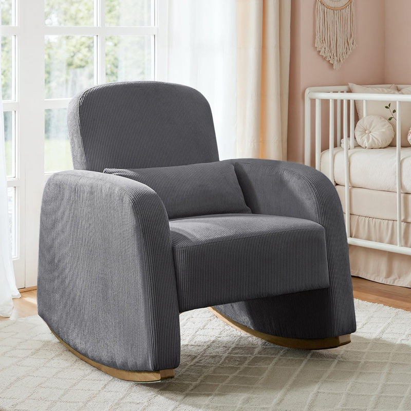 Chaise berçante moderne en polyester Rod, Gris