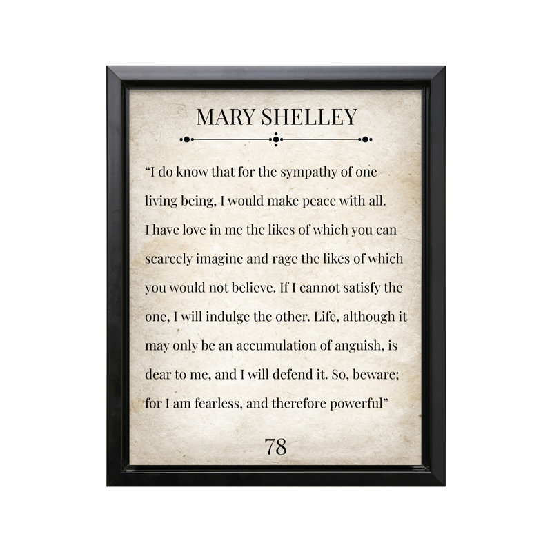 Mary Shelley Fearless, Cadre noir, Canevas, H 11 po x l 14 po