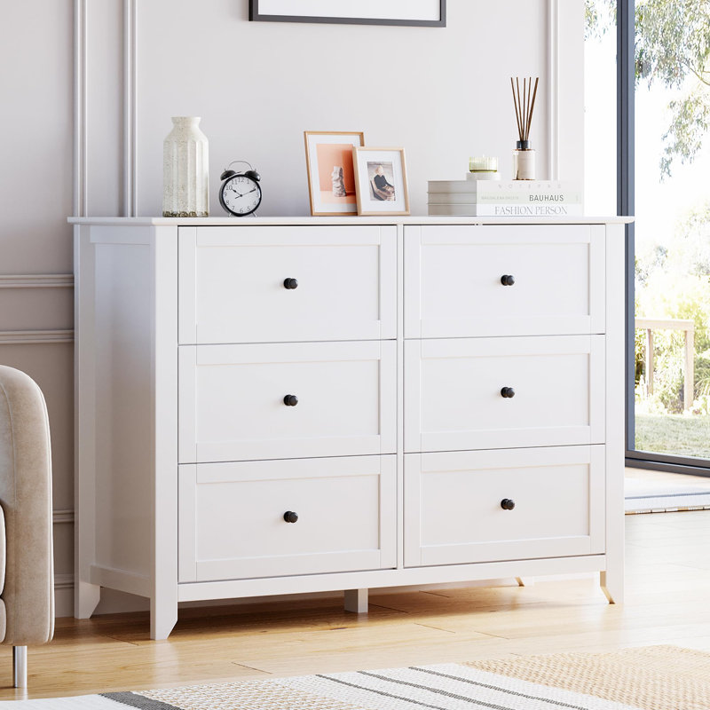 Commode à 6 tiroirs, Blanc