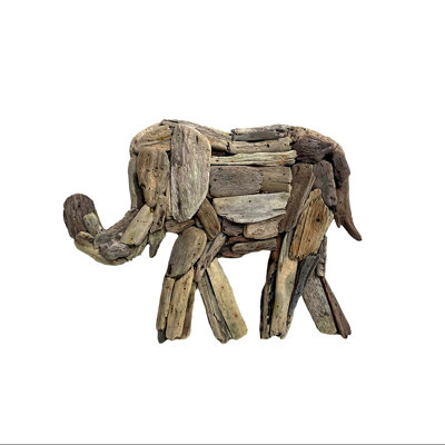 Décoration murale éléphant en bois flottant NAUSET