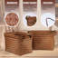 Panier à linge tissé à la main Panier à linge Grands paniers de rangement en osier pour couvertures, bacs de rangement pour garde-robe (paquet de 4, brun)