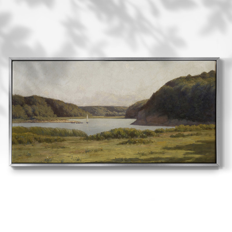 Série paysage - DCCDXIV - Toile tendue avec châssis, prête à accrocher, Argent argent, H 17 po x l 33 po