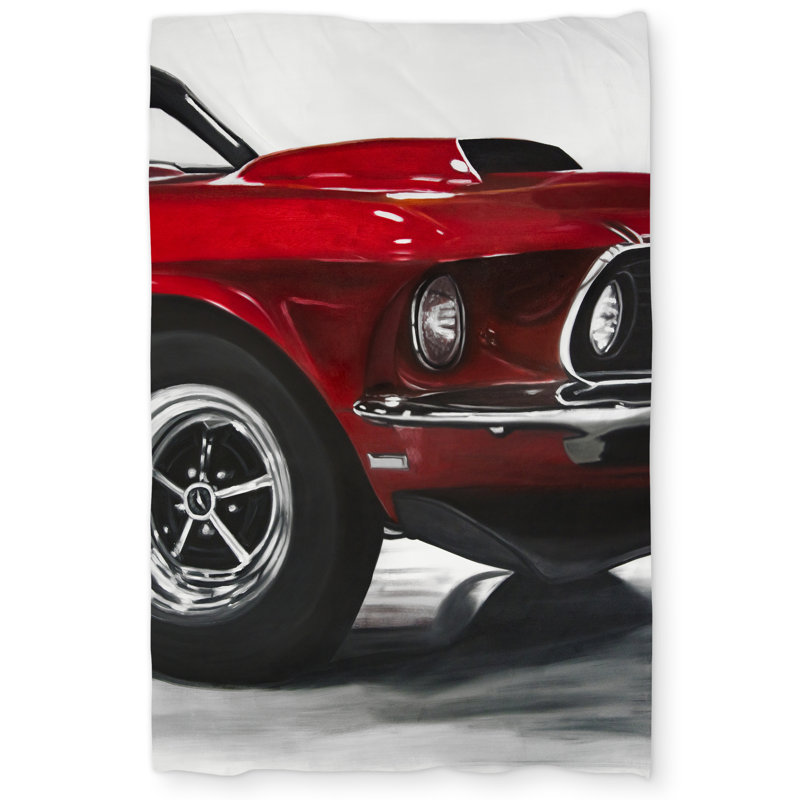 Classic Red Car Duvet Cover - Man Cave Home Decor