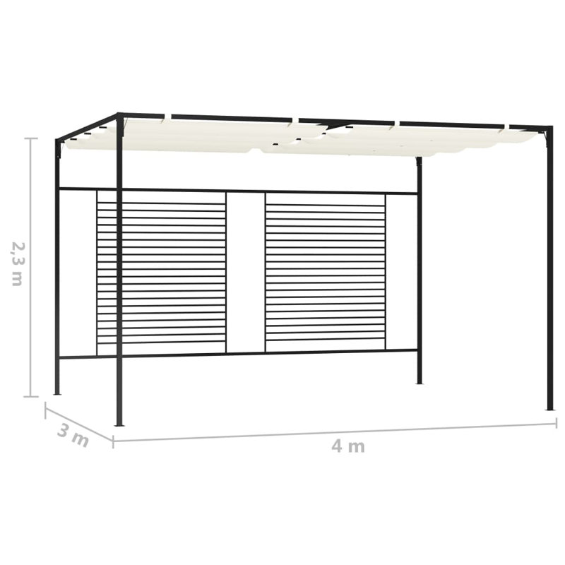 Ayzaria 3m x 4m Iron Patio Gazebo, Cream