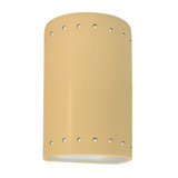 Ambiance - Large Cylinder W/ Perfs - Closed Top Wall Sconce - Carbon Matte Black - E26