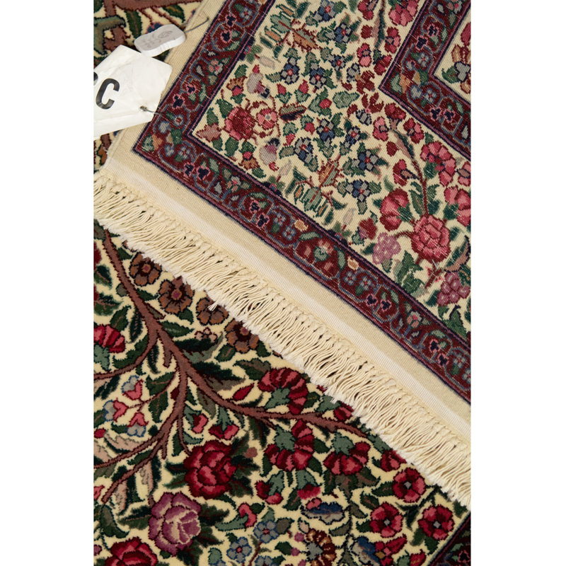 Tapis ivoire et ivoire noué à la main de haute qualité