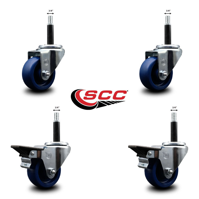 Ensemble de roulettes extensibles pivotantes 3 pouces 3 pouces 2 pouces SCC