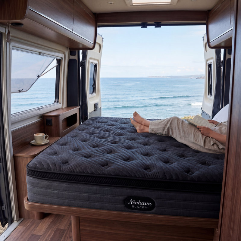 Matelas très grand 12 po pour camping-car, remorque et véhicule récréatif, mousse viscoélastique imprégnée de gel avec ressorts ensachés, isolement par mouvement, support ferme et moyen respirant