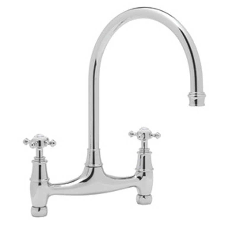 Georgian Era™ Double Handle Kitchen Faucet, Polished Chrome