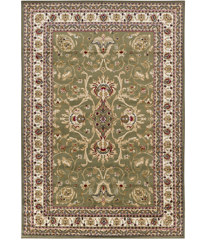 Collingdale Polypropylene Oriental Machine Woven Sage Green, Tan, and Ivory Indoor Area Rug, 5'3" x 7'9"