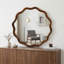 Miroir décoratif rond en bois naturel ondulé de 36 po-1885367274-1885367275