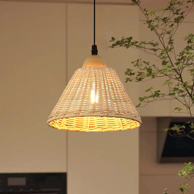 Luminaire suspendu en bambou pour îlot de cuisine 8,6 po Farmhouse