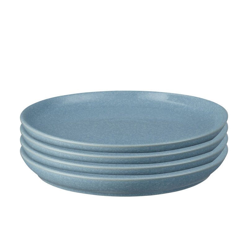 Denby Elements Coupe Dinner Plates, Blue