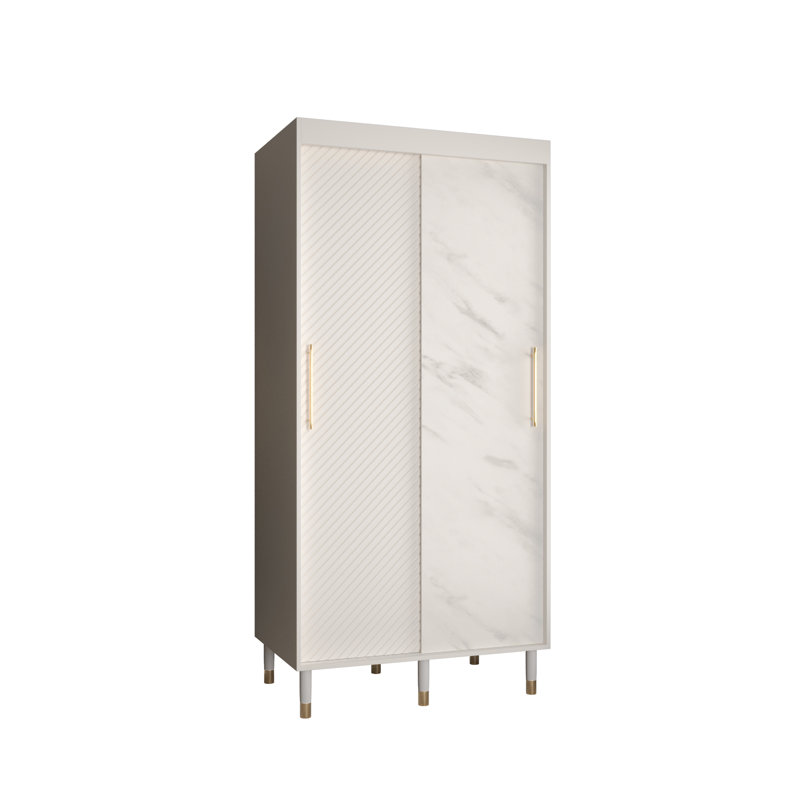 Alauna Manufactured Wood Wardrobe, White, 208" H x 100" W x 62" D