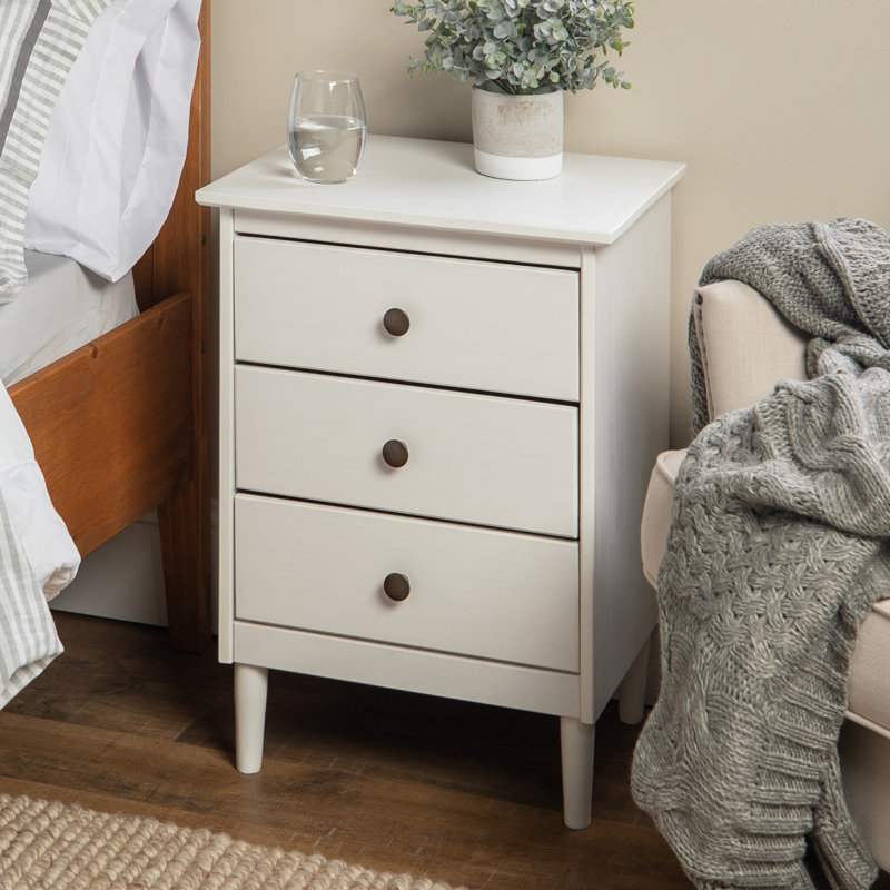 Sylvie 46cm W Bedside Table, White