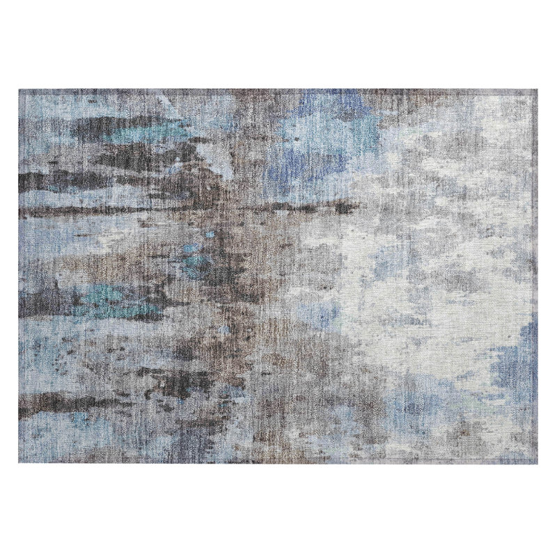 Machine Washable Indoor/Outdoor Pablo ACN2284 Abstract Rug, Rectangle 1'8" x 2'6"