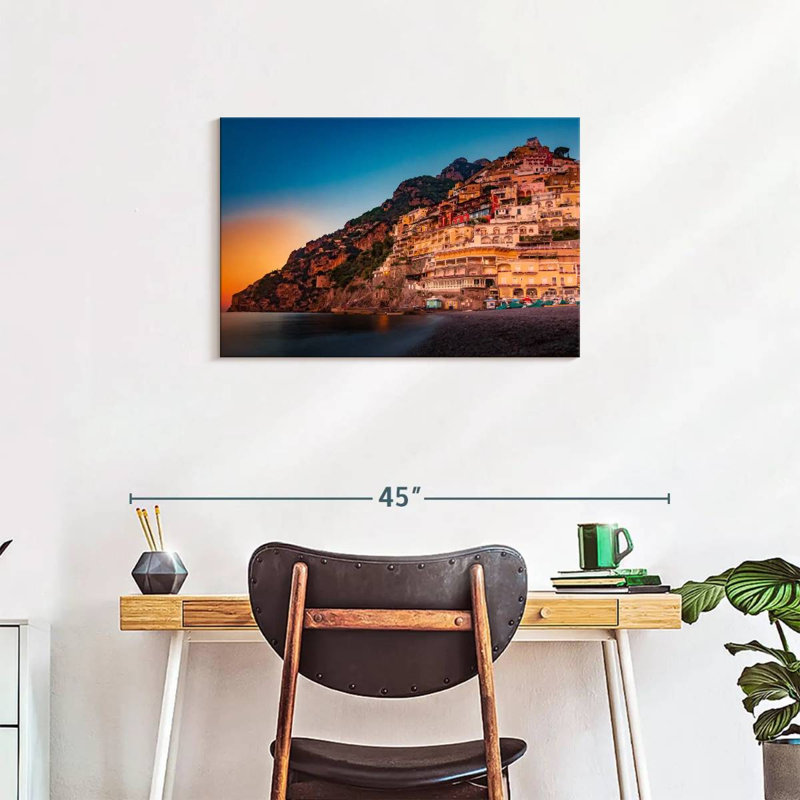 Coucher de soleil Gillard Positano, H 20 po x l 30 po