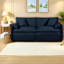 Spacious Modern Chenille Sofas, Deep Seat With Ottoman For Living Room And Office
