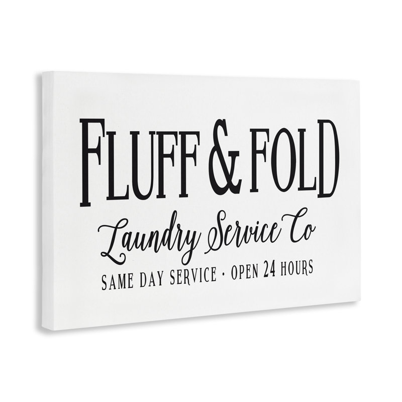 "Fluff & Fold Laundry", art mural par lettrage et doublure, H 30 po x l 45 po