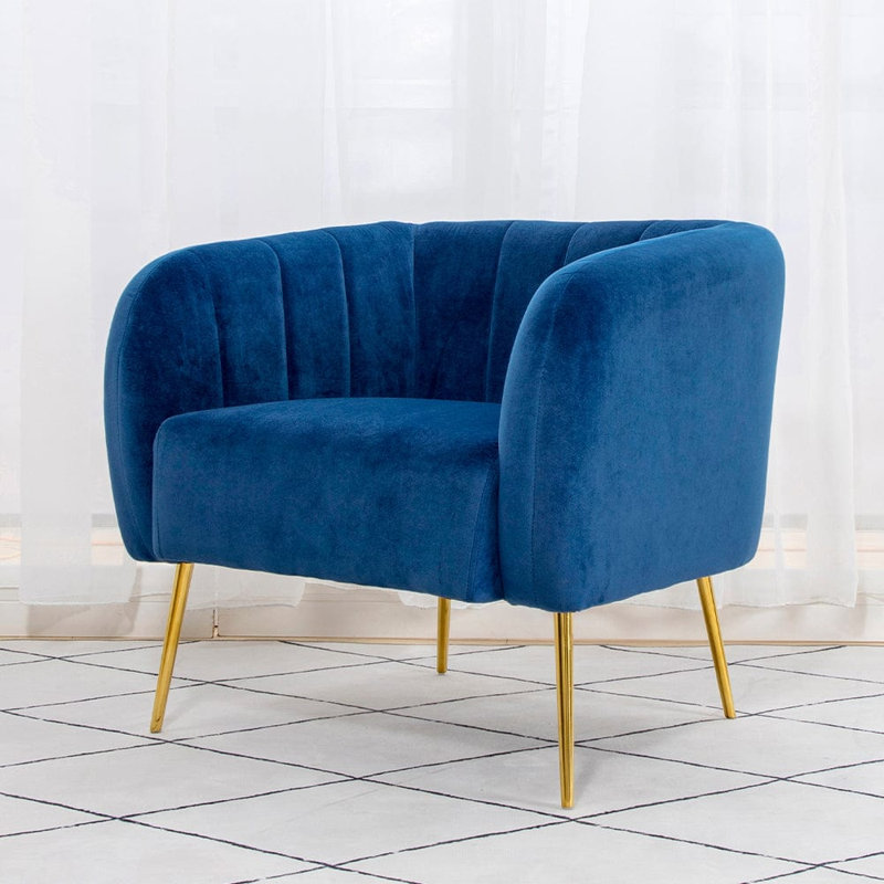 Diego Velvet Armchair, Blue